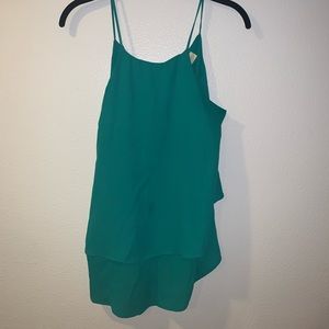 Teal Flowy Sleeveless Blouse